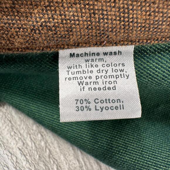 Paul Fredrick Dress Shirts Mens Medium Green Purple Rayon Band Grandad EUC - Picture 4 of 7